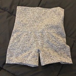 High waisted grey spandex shorts